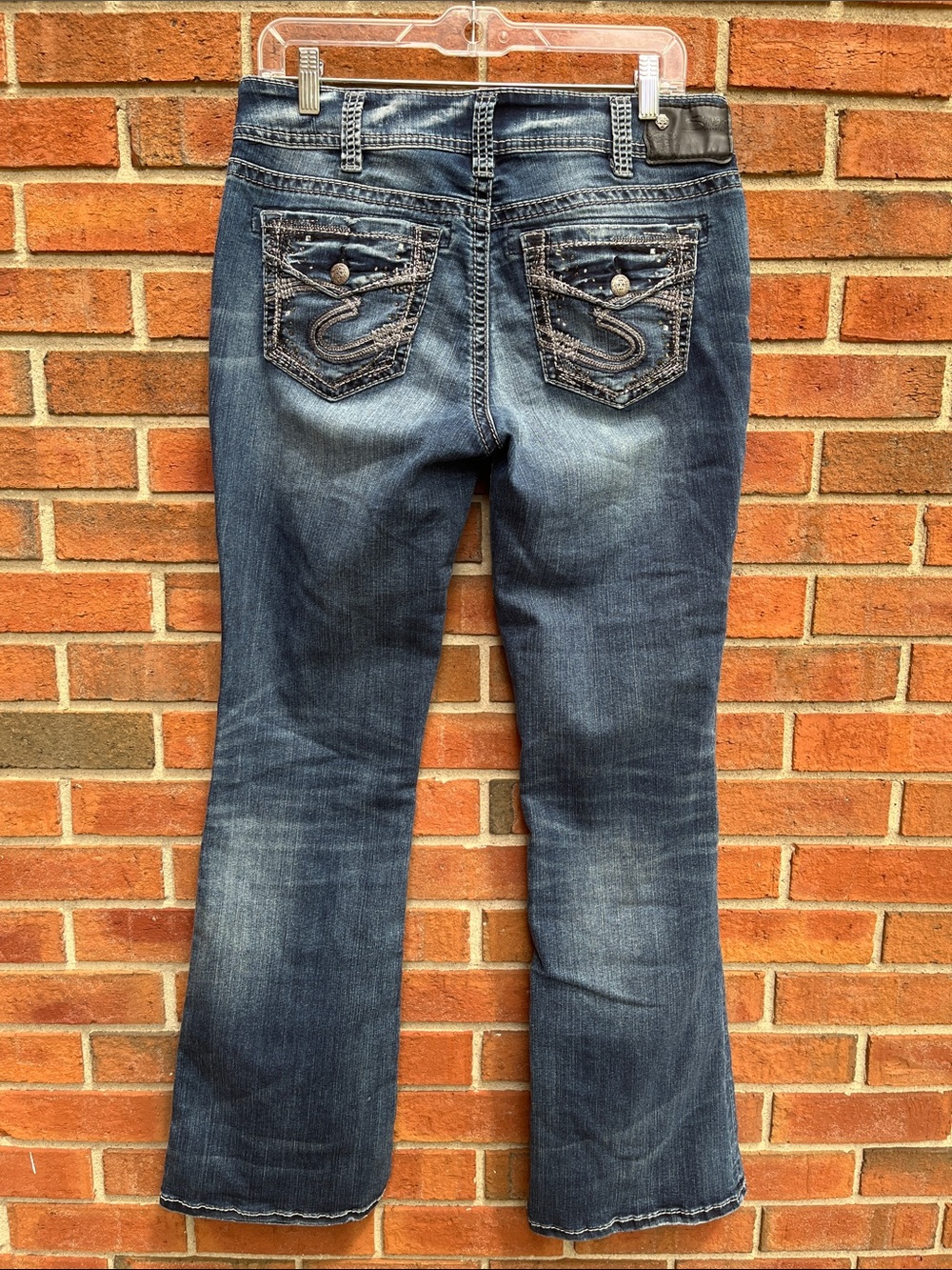 Silver Jeans Suki Super Stretch Embellished Mid Boot Jeans W31/L33